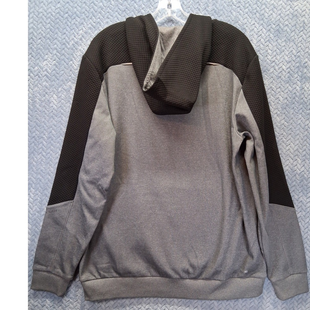 Calvin Klein Performance Mens Large Grey Black Quilted THRML Hoodie Sweatshirt
